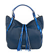 Синя кожена дамска чанта Doris-0 снимка