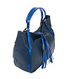 Синя кожена дамска чанта Doris-2 снимка