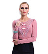 Розова дамска блуза с дантела Mirabel-0 снимка