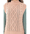 Дамски пуловер без ръкави в розов нюанс-4 снимка