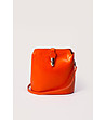 Дамска кожена чанта за рамо в оранжево Zita-0 снимка
