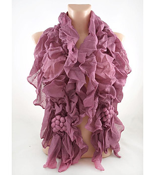 Ефектен дамски шал в розово Lamet снимка