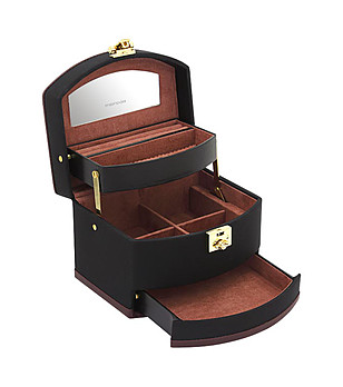 Кутия за бижута в черно със златисти елементи Alex снимка