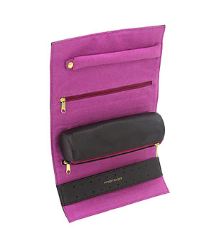 Тъмнокафяво портмоне за бижута с връзка Reta снимка