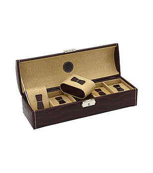 Тъмнокафява кутия за 5 часовника Le Croc снимка