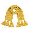 Жълт дамски плетен шал-0 снимка