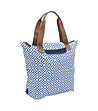 Сгъваема чанта в синьо и бяло с фигурален принт-3 снимка