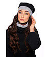 Дамски комплект от шапка и шал в черно и сиво Lina-1 снимка