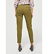 Дамски панталон в цвят маслина от памук и лиосел-1 снимка