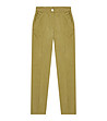 Дамски панталон в цвят маслина от памук и лиосел-3 снимка
