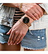 Дамски комплект от часовник и обеци в розовозлатисто и черно Midnight Moon-1 снимка