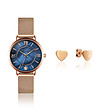 Комплект от часовник и обеци в розовозлатисто и синьо Petite-0 снимка