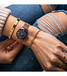 Комплект от часовник и обеци в розовозлатисто и синьо Petite-1 снимка