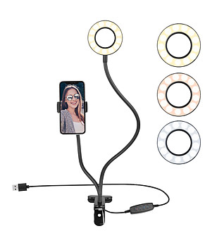 2в1 Аксесоар със стойка за телефон, LED светлина и USB кабел снимка
