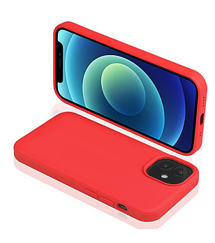 Силиконов калъф в червено за iPhone 12 Mini снимка
