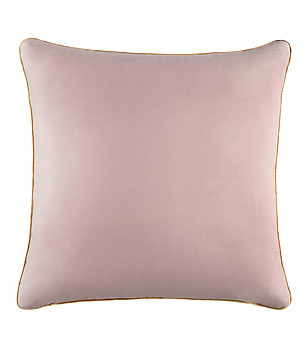 Розова калъфка за декоративна възглавница със златист кант Unique снимка