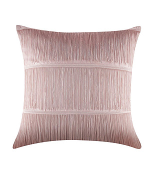 Розова калъфка за декоративна възглавница с ресни Frenchie снимка