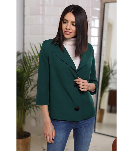Елегантно зелено сако със 7/8 ръкави Lavoni снимка