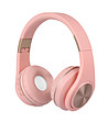 Безжични Bluetooth слушалки в розово и златисто-0 снимка