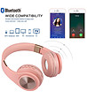 Безжични Bluetooth слушалки в розово и златисто-1 снимка