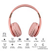 Безжични Bluetooth слушалки в розово и златисто-2 снимка