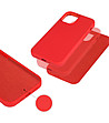 Силиконов калъф в червено за iPhone 12-3 снимка