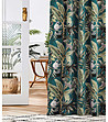 Тъмнозелена завеса с флорален принт Harmony 140х250 см-2 снимка