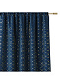 Тъмносиня завеса със златист принт Glammy 140х250 см-1 снимка