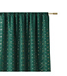 Тъмнозелена завеса със златист принт Glammy 140х280 см-1 снимка