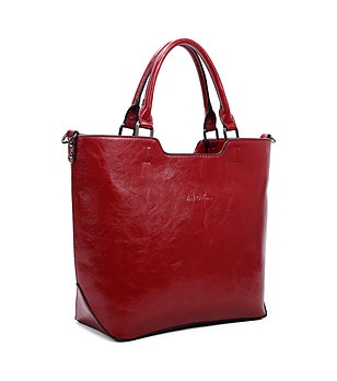 Дамска чанта от еко кожа в червено Katie снимка