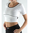 Къса бяла памучна дамска тениска Serina-0 снимка