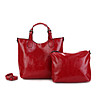 Дамска червена чанта с несесер Carla-0 снимка