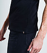 Мъжка памучна тениска в черно Basic-3 снимка