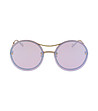 Кръгли златисти дамски слънчеви очила с лилави  лещи-2 снимка