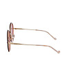 Кръгли златисти дамски слънчеви очила с лилави  лещи-3 снимка