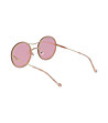 Кръгли златисти дамски слънчеви очила с лилави  лещи-4 снимка