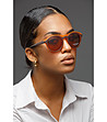 Дамски слънчеви очила в тъмнокафяво и оранжево-0 снимка