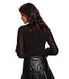 Черна дамска памучна блуза Emmi-1 снимка