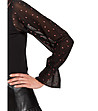Черна дамска памучна блуза Emmi-3 снимка