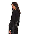 Памучна дамска блуза в черно-1 снимка