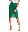 Тъмнозелена дантелена пола с памук Cloe-2 снимка