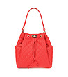 Дамска кожена чанта в червено Lana-0 снимка
