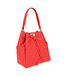 Дамска кожена чанта в червено Lana-2 снимка