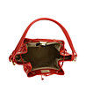 Дамска кожена чанта в червено Lana-3 снимка