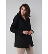 Черно дамско палто с качулка Karimа-0 снимка