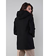 Черно дамско палто с качулка Karimа-1 снимка