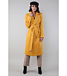 Дълго дамско палто в цвят горчица Izara-0 снимка