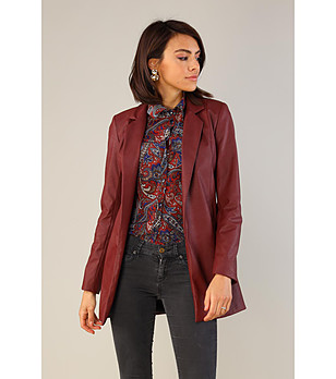 Дамско сако в цвят бордо Aura снимка