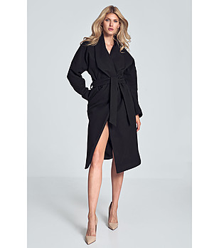 Черно дамско палто Ciara снимка