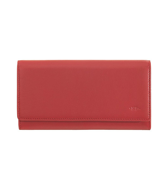 Червен голям дамски портфейл от естествена кожа Deena снимка